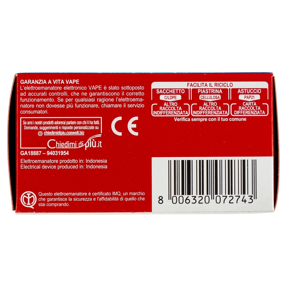 VAPE Elettroemanatore Piastrine Classic + 10 Ricariche